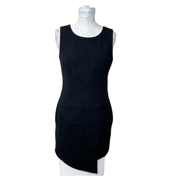 Susana Monaco Dresses & Skirts - Susana Monaco Sleeveless Asymmetrical Sheath Dress Black Fully Lined Women 8 NWT